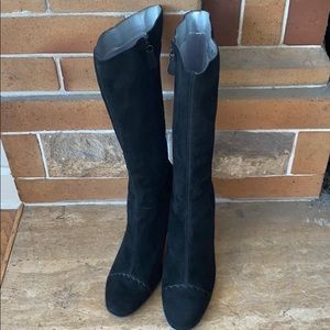 Max Azria BCBGirls suede heeled boots